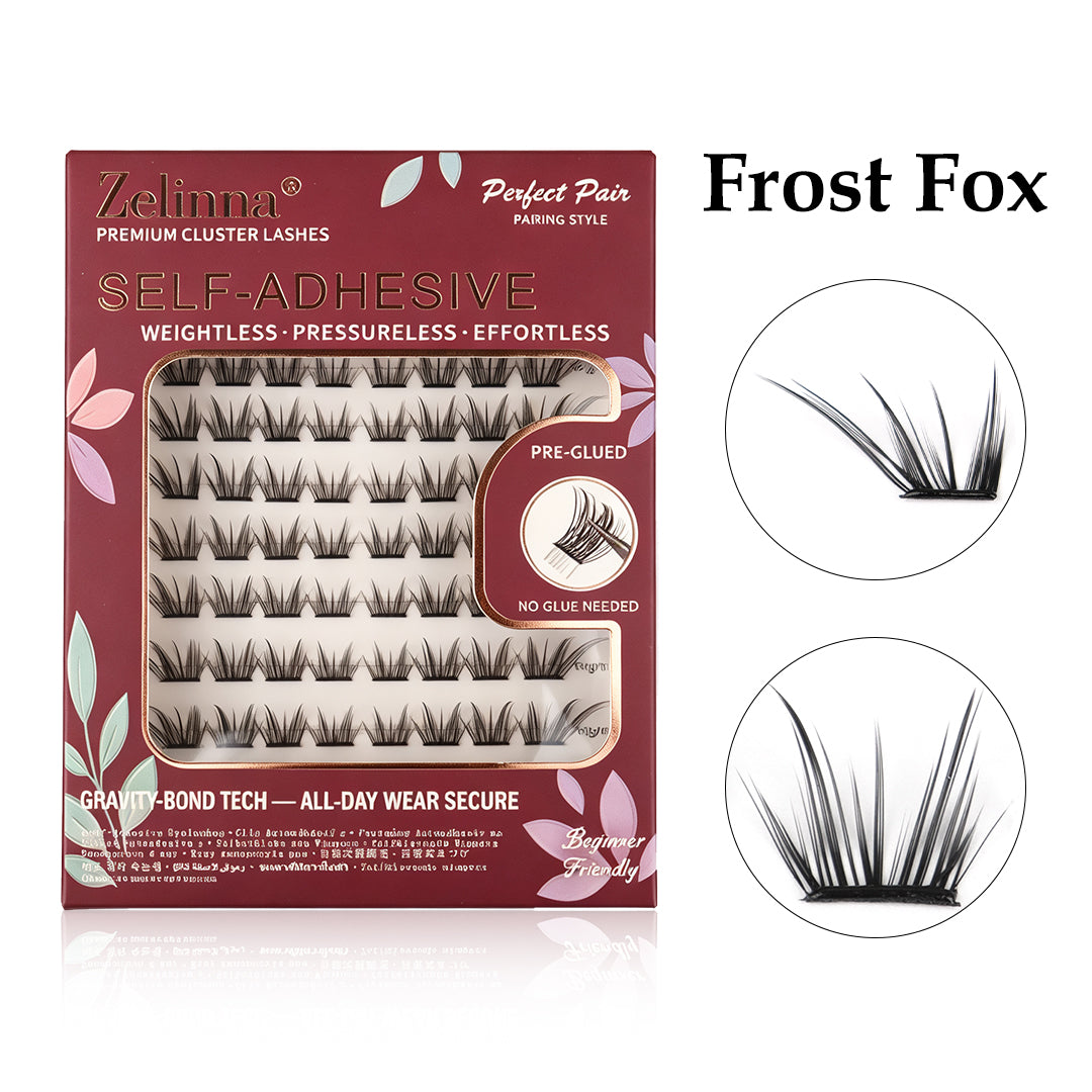 Zelinna Frost Fox Glueless Lash Clusters | Soft Wispy