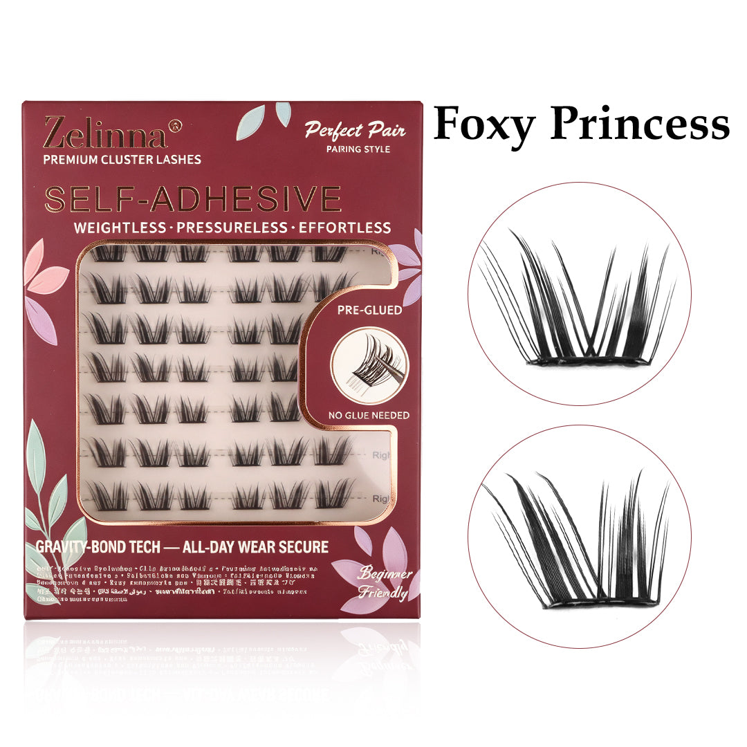 Zelinna Foxy Princess Glueless Lash Clusters | Spiky Wispy