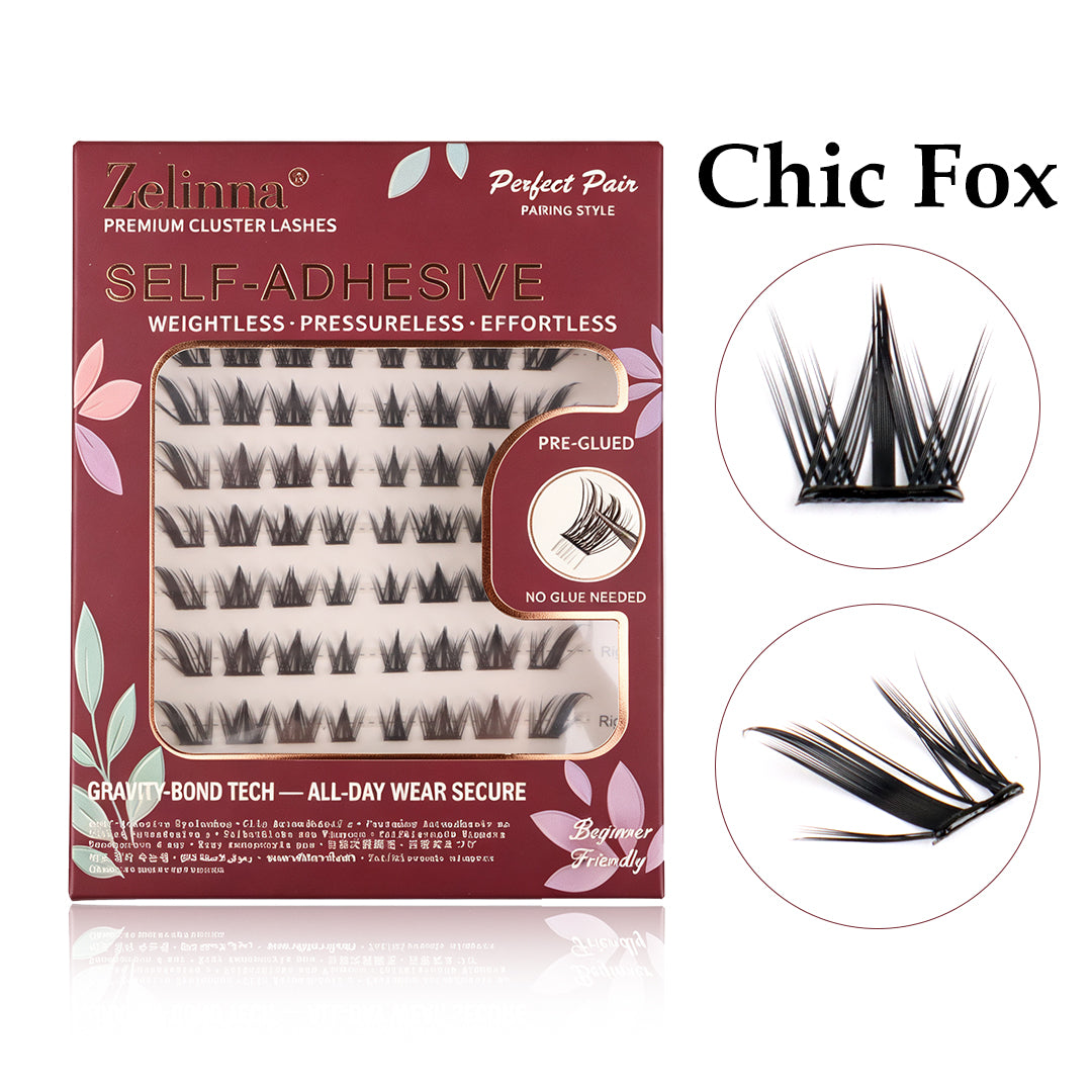 Zelinna Chic Fox Glueless Lash Clusters | Spiky Fox Eye