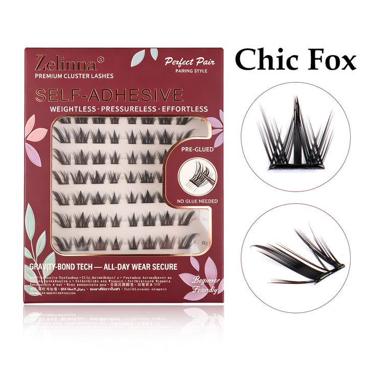 Zelinna Chic Fox Glueless Lash Clusters | Spiky Fox Eye
