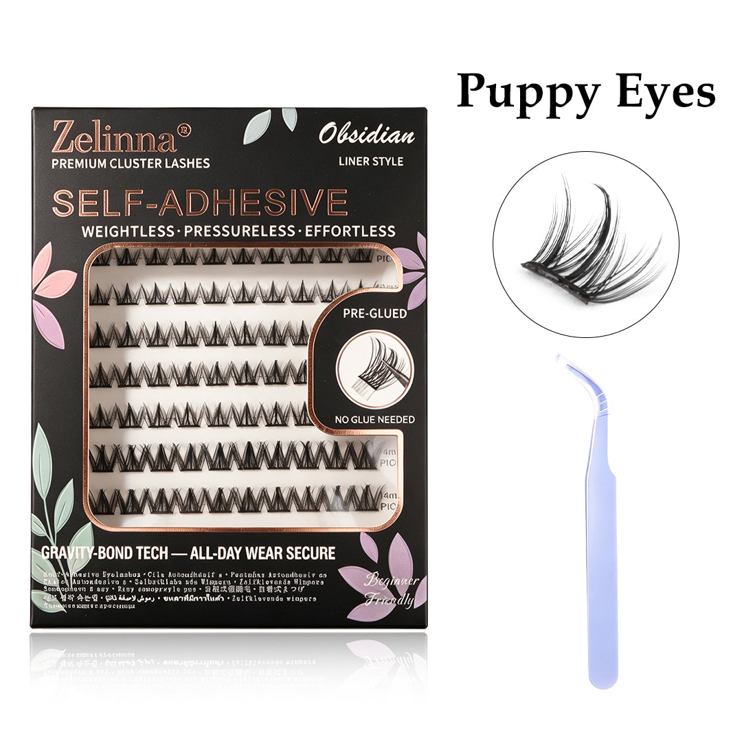 Zelinna Puppy Eyes Glueless Lash Clusters | Doll Eye Natural