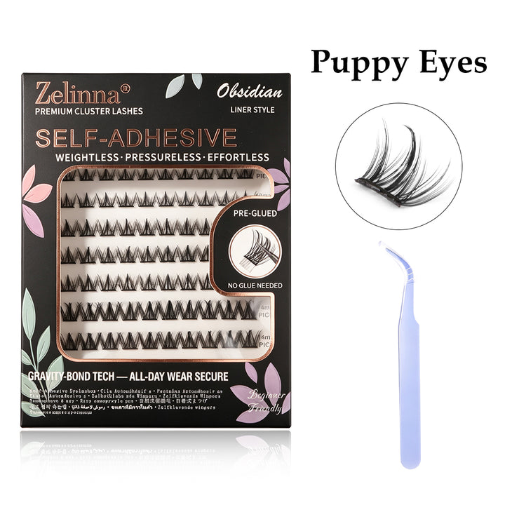 Zelinna Puppy Eyes Glueless Lash Clusters | Doll Eye Naturlook
