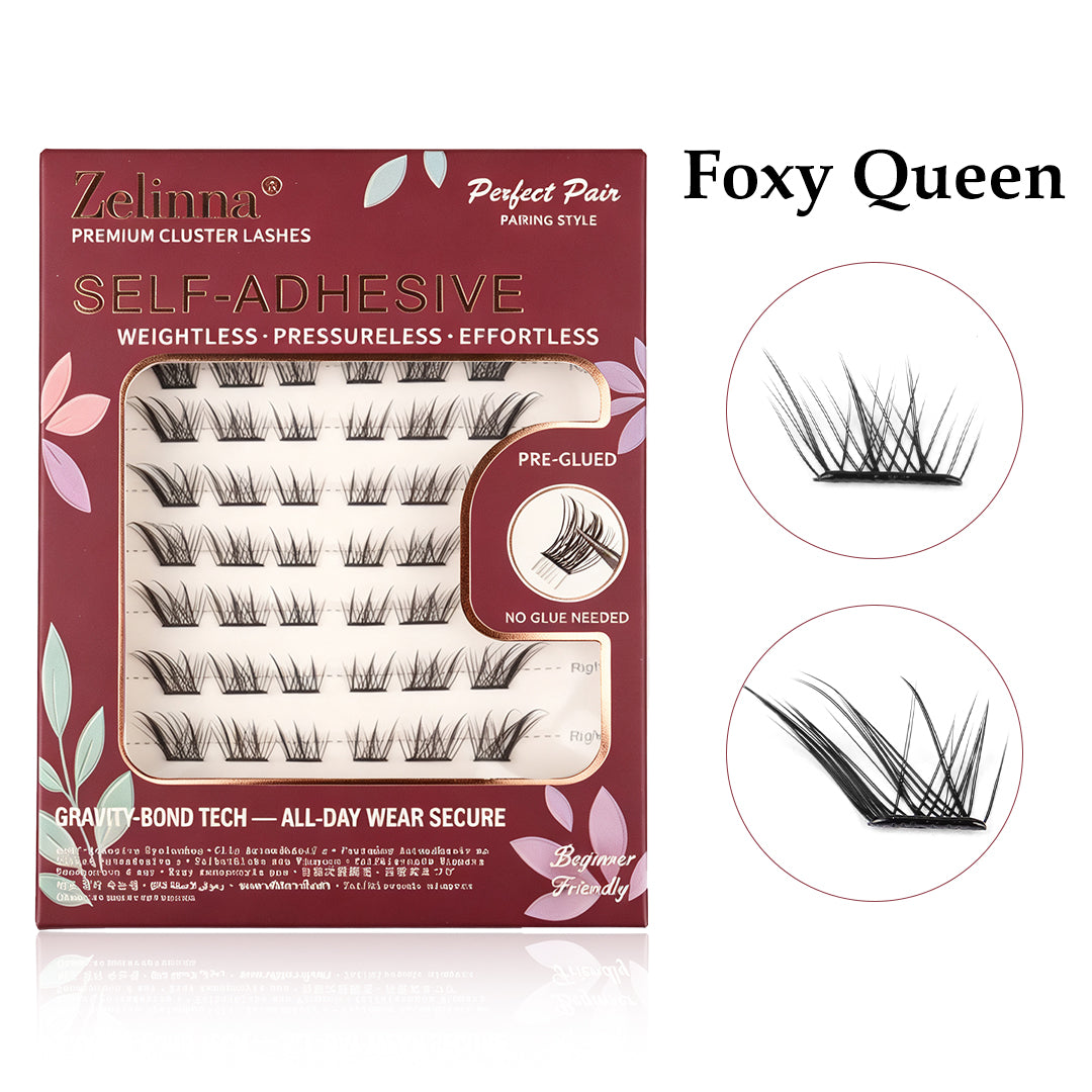 Zelinna Foxy Queen Glueless Lash Clusters | Wispy Fox Eye