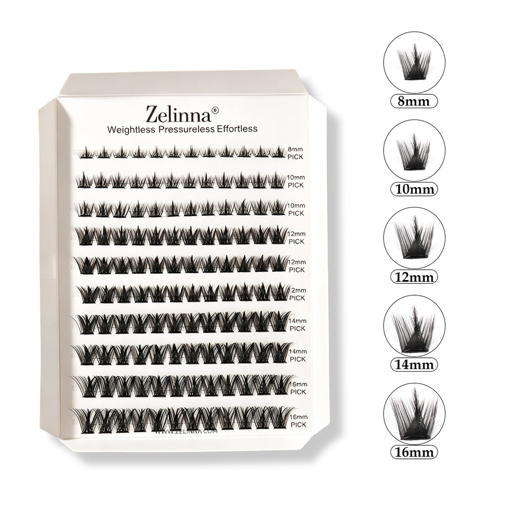 Zelinna Plush Aura Glueless Lash Clusters | Fluffy Volume