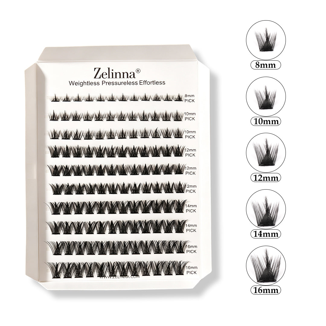 Zelinna Plush Aura Glueless Lash Clusters | Fluffy Volume
