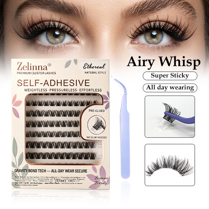 Zelinna Airy Whisp Glueless Lash Clusters | Natural Wispy