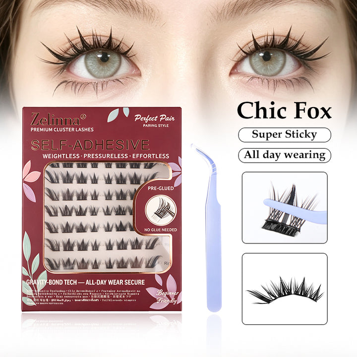 Zelinna Chic Fox Glueless Lash Clusters | Spiky Fox Eye