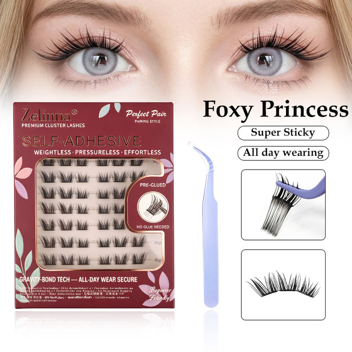 Zelinna Foxy Princess Glueless Lash Clusters | Spiky Wispy