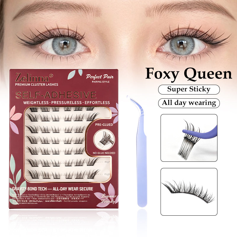Zelinna Foxy Queen Glueless Lash Clusters | Wispy Fox Eye