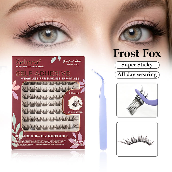 Zelinna Frost Fox Glueless Lash Clusters | Soft Wispy
