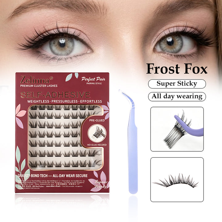 Zelinna Frost Fox Glueless Lash Clusters | Soft Wispy