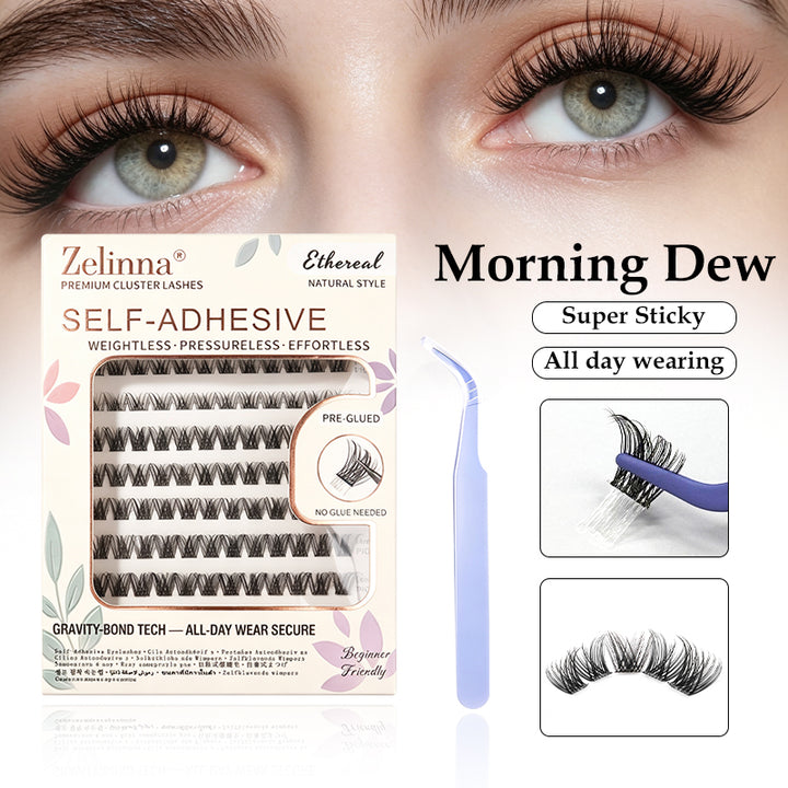 Zelinna Morning Dew Glueless Lash Clusters | Natural Lashes