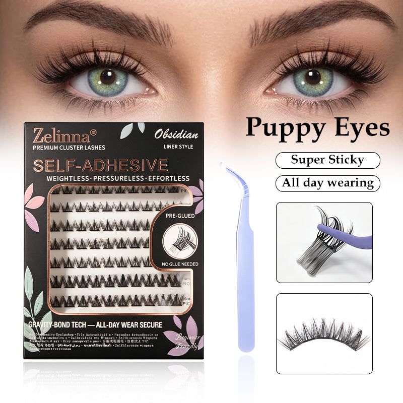 Zelinna Puppy Eyes Glueless Lash Clusters | Doll Eye Natural