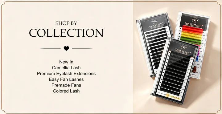 Zelinna eyelash extension trays for shopping lashes by collection